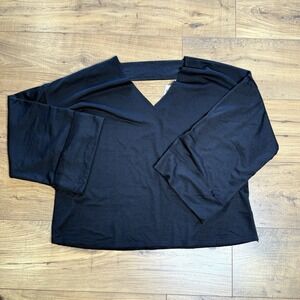 Three Bird Nest NWT Womens Oversized‎ Top Blouse Black Shirt 3 quarter Sleeve S